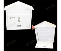 White 20 Gauge Steel Construction Wall Mount Mail Box With 2 Keys